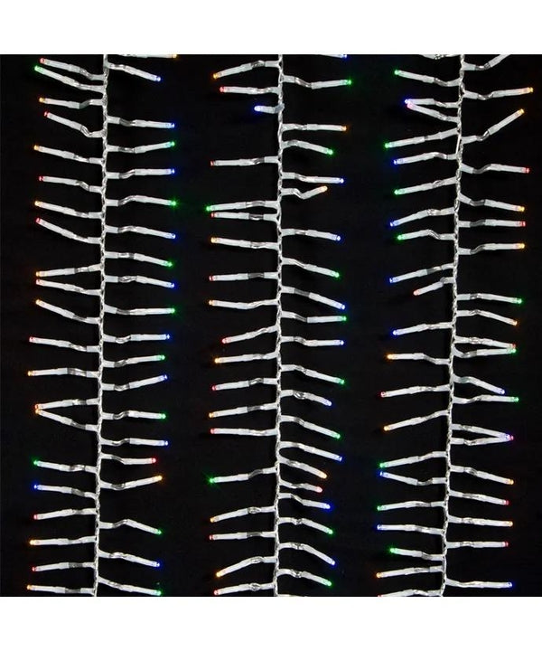 33' 1000 Light Clear Wire Multi-Color Multifunction Cluster Garland Lights 6