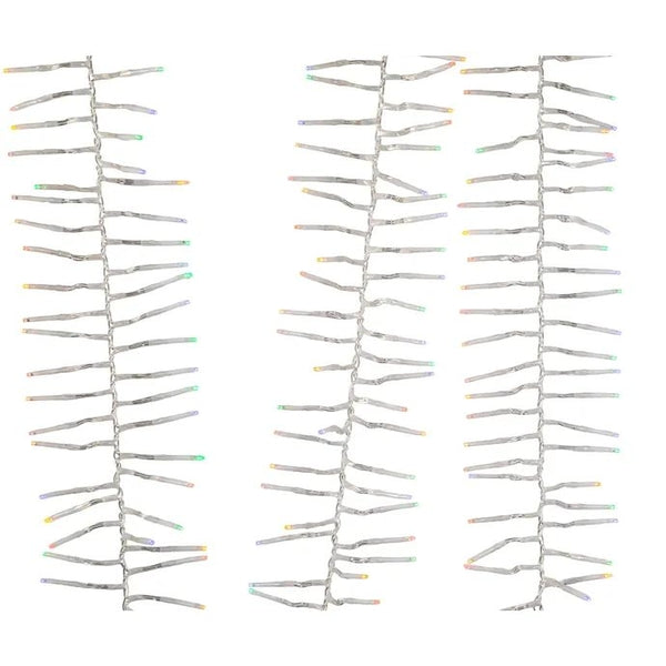 33' 1000 Light Clear Wire Multi-Color Multifunction Cluster Garland Lights 1