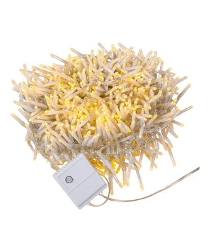 33' 1000 Light Clear Wire Warm White Multifunction Cluster Garland Lights 2