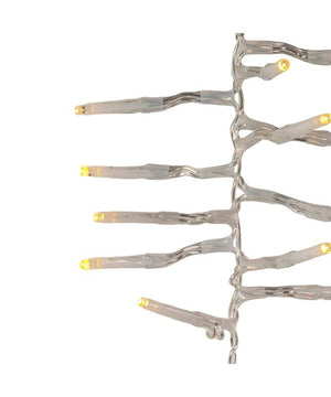 33' 1000 Light Clear Wire Warm White Multifunction Cluster Garland Lights 3