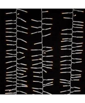 33' 1000 Light Clear Wire Warm White Multifunction Cluster Garland Lights 5