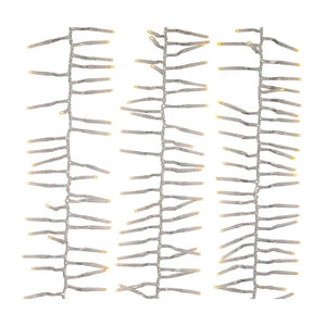 33' 1000 Light Clear Wire Warm White Multifunction Cluster Garland Lights 1