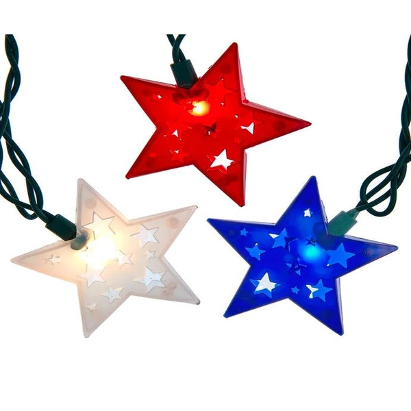 10 Light 9' UL Patriotic Star Light Set 1