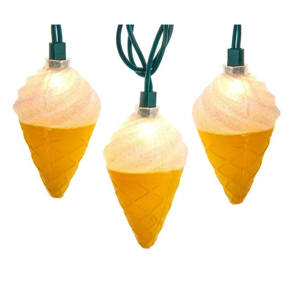 10 Light 9' UL Ice Cream Cone Light Set 1