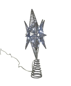 11" 60 Light Warm White Silver Superbright Starburst Tree Topper 2