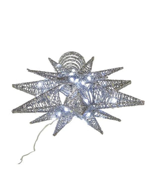 11" 60 Light Warm White Silver Superbright Starburst Tree Topper 3