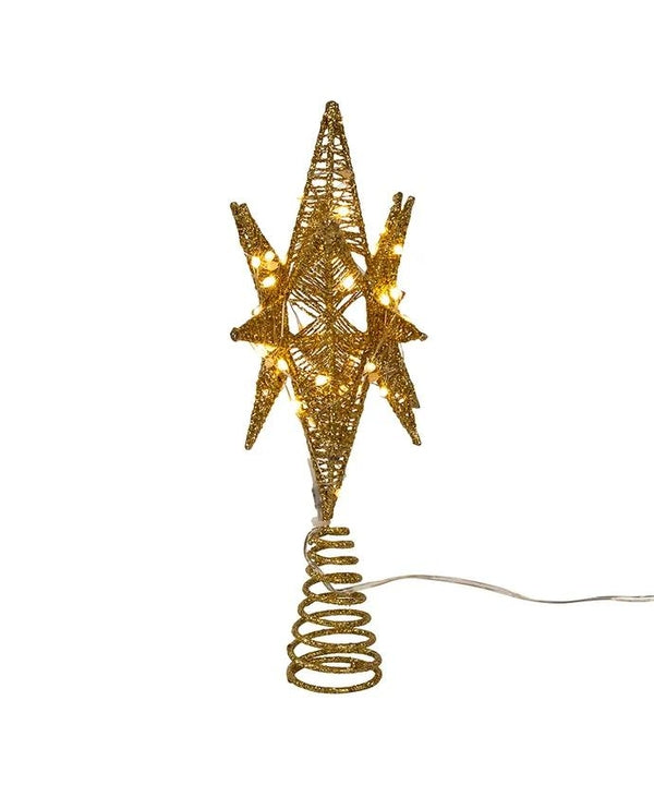 11" 60 Light Warm White Gold Superbright Starburst Tree Topper 2