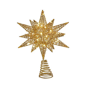 11" 60 Light Warm White Gold Superbright Starburst Tree Topper 1