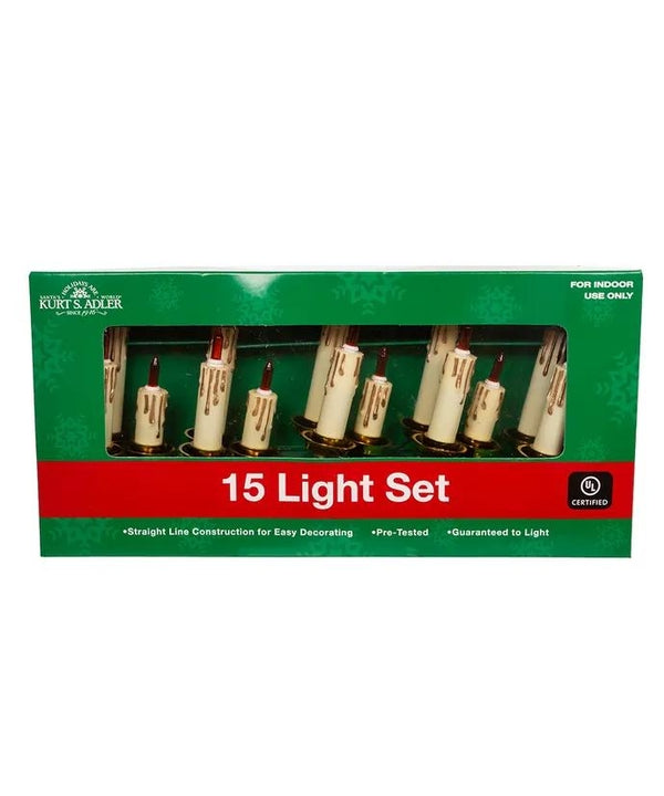 28' 15 Light UL White Triple Candle Extended Light Set 4
