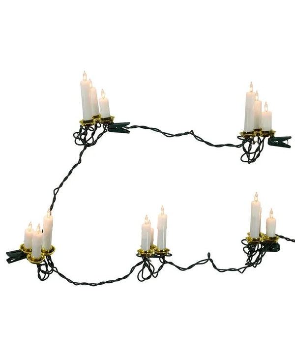 28' 15 Light UL White Triple Candle Extended Light Set 2