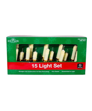 28' 15 Light UL White Triple Candle Extended Light Set 4