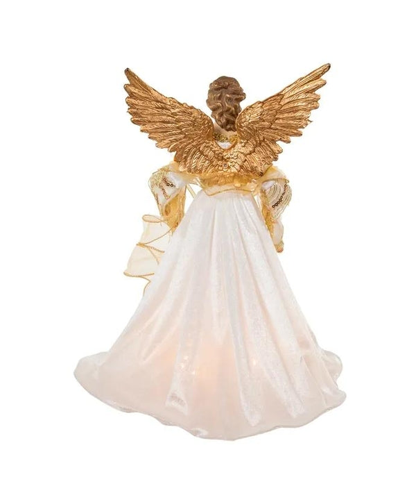 10 Light 16" UL Ivory & Gold Angel Tree Topper 3