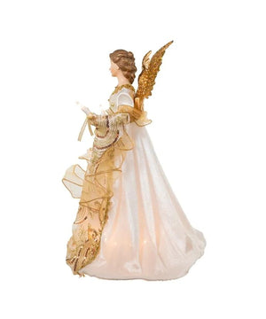 10 Light 16" UL Ivory & Gold Angel Tree Topper 4