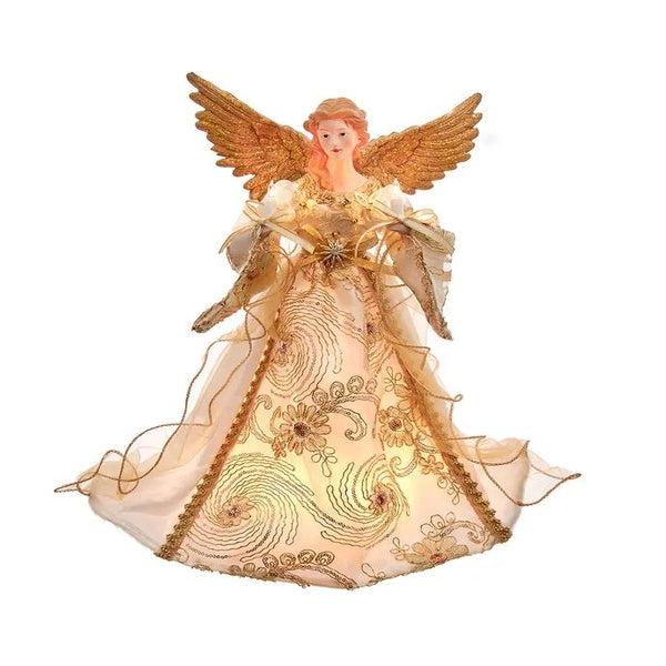 10 Light 16" UL Ivory & Gold Angel Tree Topper 1