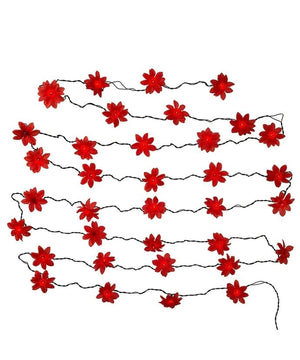 20 Light 48' Red Poinsettia Light Set 2