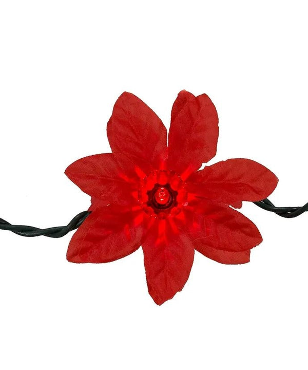 20 Light 48' Red Poinsettia Light Set 3