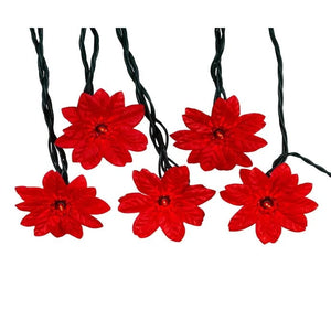 20 Light 48' Red Poinsettia Light Set 1