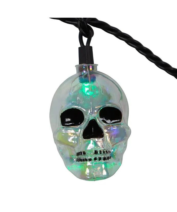 10 Light 12' UL RGB LED Glitter Skull Light Set 3