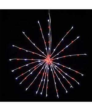 12" 3D Red & Pure White Fairy 120 Light LED Starburst Light 3