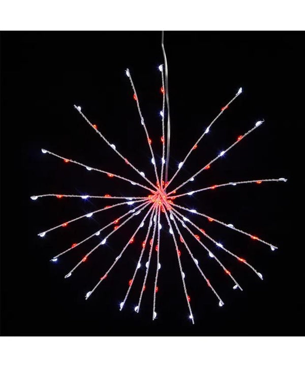 12" 3D Red & Pure White Fairy 120 Light LED Starburst Light 3