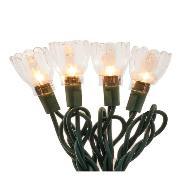 35 Light 25.5' UL Clear Tulip Green Wire Light Set 1