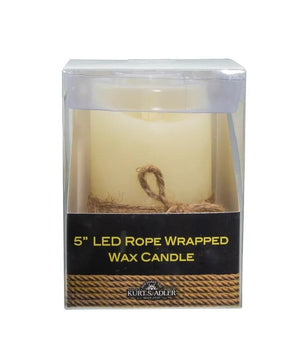 5" 1 Light Battery Operated Warm White LED Ivory Flicker Flame Rope Candle 4