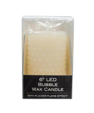 6" 1 Light Battery Operated Warm White LED Ivory Flicker Flame Bubble Candle 3