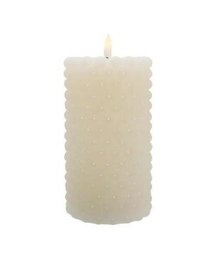 7" 1 Light Battery Operated Warm White LED Ivory Flicker Flame Bubble Candle 2