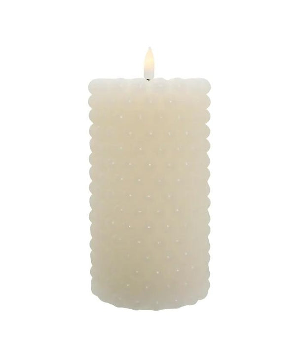 7" 1 Light Battery Operated Warm White LED Ivory Flicker Flame Bubble Candle 2