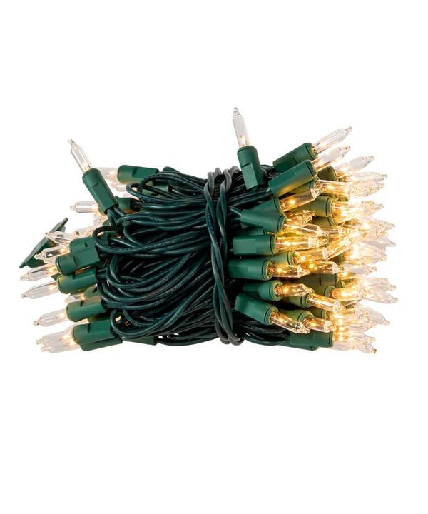 18.5' 100 Light UL Clear Light Green Wire Light Set 2