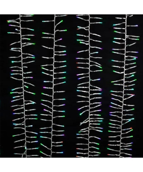 16' 480 Light RGB Clear Wire Multi-Color Multifunction Cluster Garland Lights 5