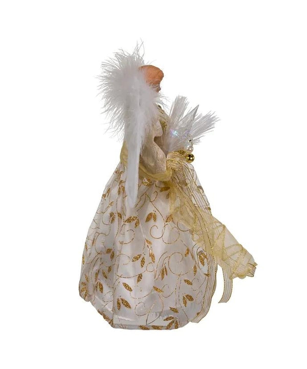 12" Battery Operated Gold Fiber Optic Color Changing LED Angel Tree Topper 2