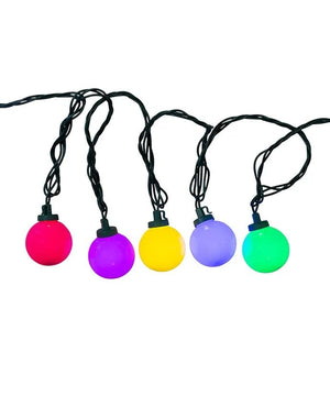 10 Light 9' UL Multicolor LED Opaque G50 Light Set With Green Wire 3