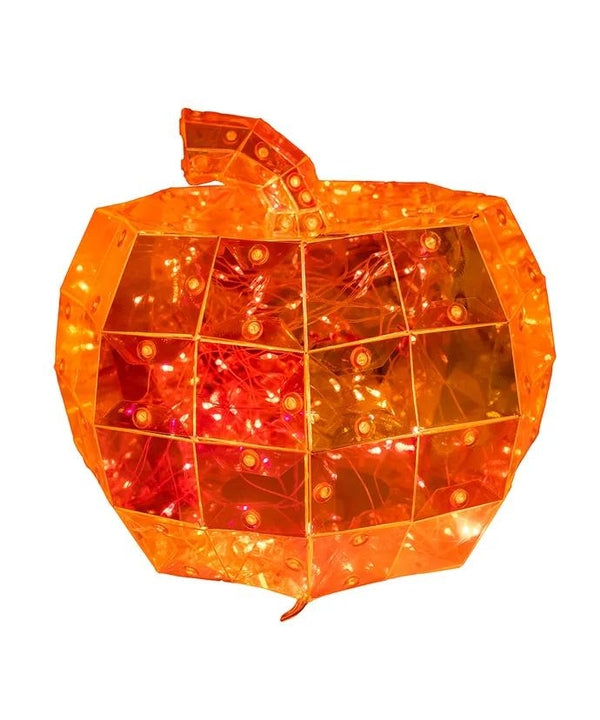 100 Light 6.5" Orange Lighted Magical Iridescence Holographic Jack-O-Lantern 2