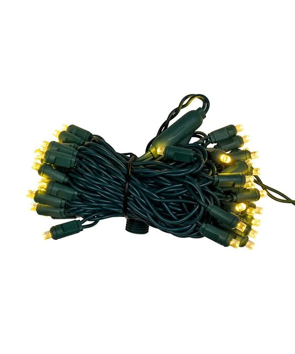 16' 50 Light UL Warm White Coaxial LED Bulk Decorator's Light Set With Green Wire 2