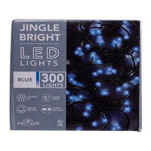 300 Light 49.8' UL Blue LED Green Wire Jingle Bright™ Light Set 1