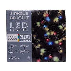 300 Light 49.8' UL Multicolor LED Green Wire Jingle Bright™ Light Set 1
