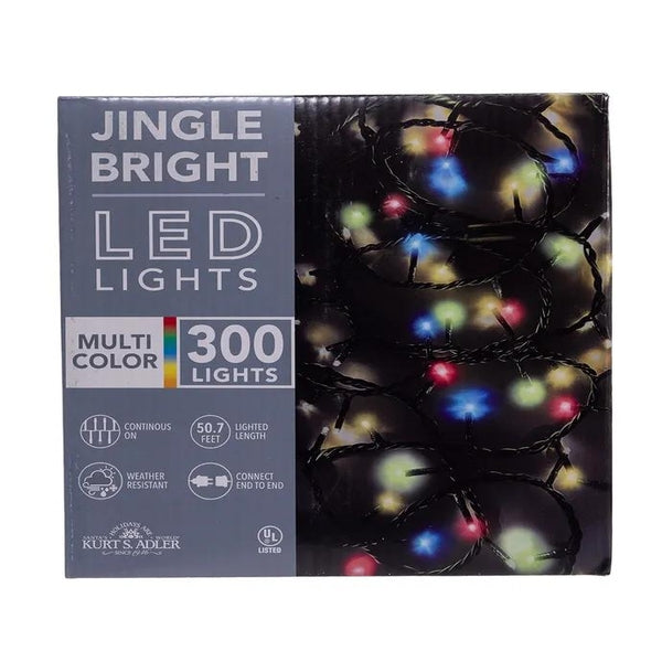 300 Light 49.8' UL Multicolor LED Green Wire Jingle Bright™ Light Set 1