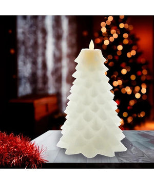 9" 8 Light Battery Operated Warm White LED White Flicker Flame Christmas Tree Candle 3
