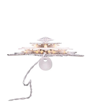 20 Light 13.75" Lighted Silver & White Glittered Snowflake Tree Topper 4