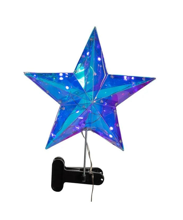 13.25" 15L RGB LED Magical Iridescence Holographic Star Treetop With Remote 2