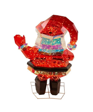 30" 150 Light Warm White Magical Iridescence Holographic Santa 3
