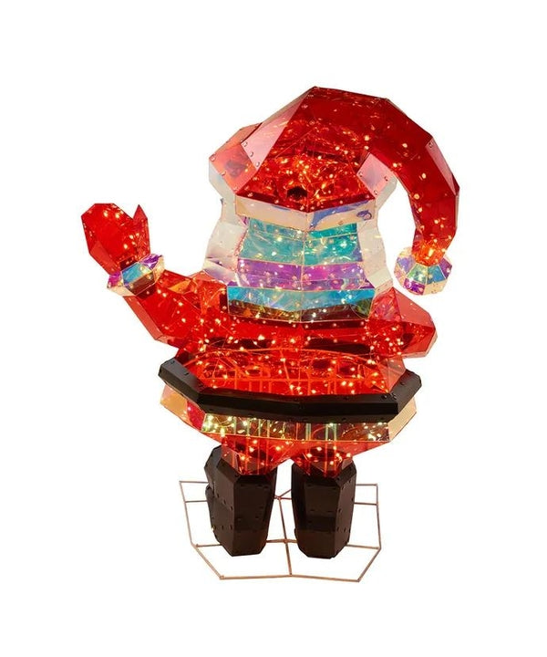 30" 150 Light Warm White Magical Iridescence Holographic Santa 3