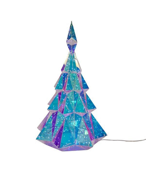 20" 200 Light Cool White Lighted Magical Iridescence Holographic Tabletop Christmas Tree 2