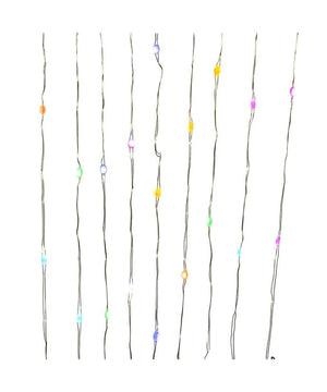 50 Light 16.4' Battery Operated RGB Silver Wire Fairy Light Set with Remote 3