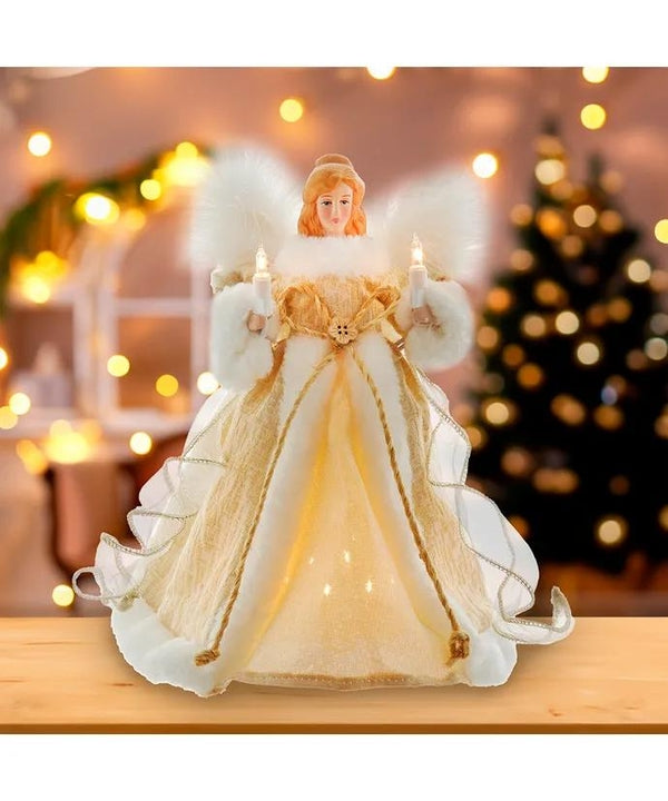 10 Light 10" Natural Angel Tree Topper 5