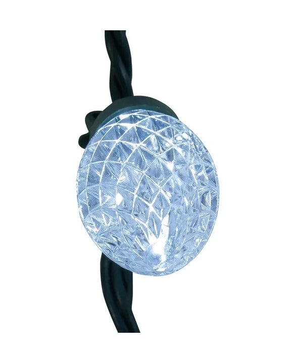 100 Light 66' Cool White LED Faceted C9 String Lights On Spool 4