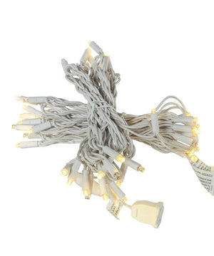 24.5' 50 Light UL Warm White Soft Twinkle 5MM LED White Wire Light Set 2
