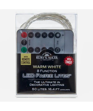 16.4' Battery 50 Light Operated Multifunction Warm White Fairy LED Silver Wire Light Set with Remote 2