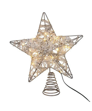 10.5" 30 Light Warm White LED Fairy Light 5-Point Star Tree Topper 2